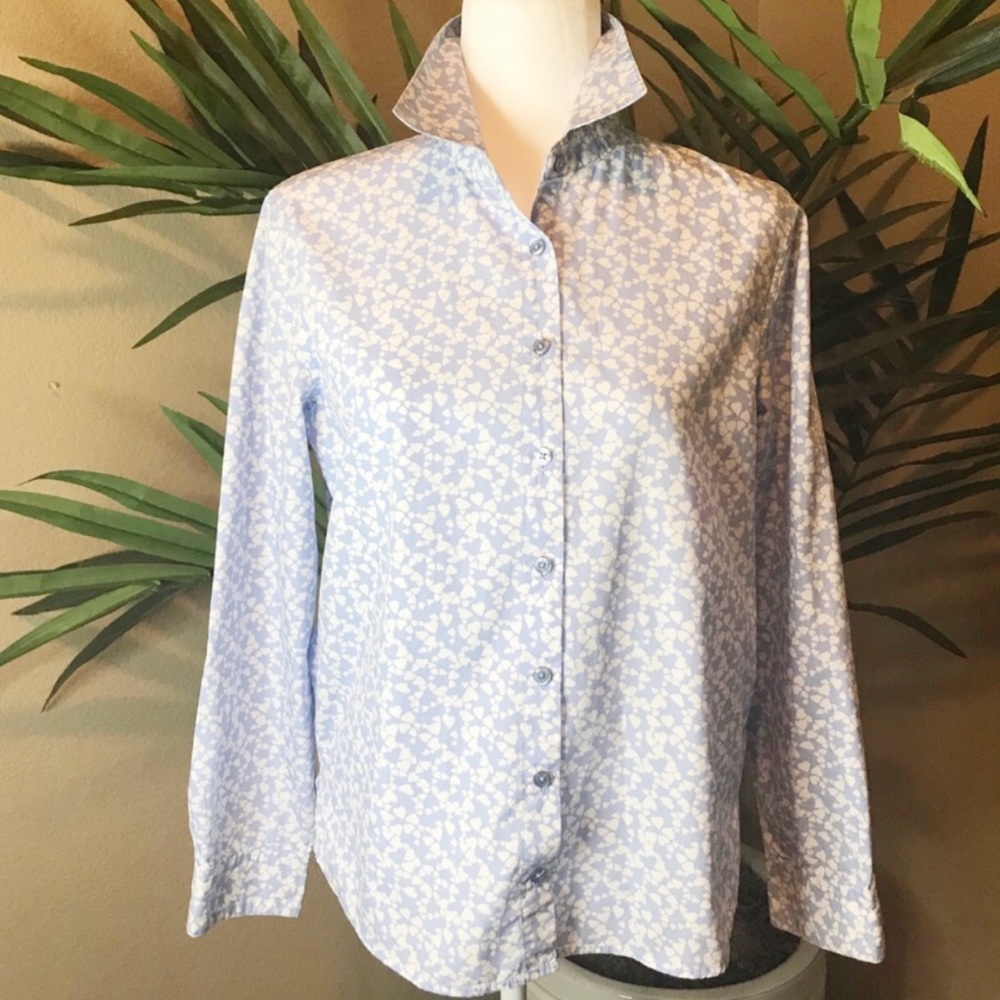 ORVIS Hearts Print Button Down Shirt -100% Cotton - Picture 16 of 16